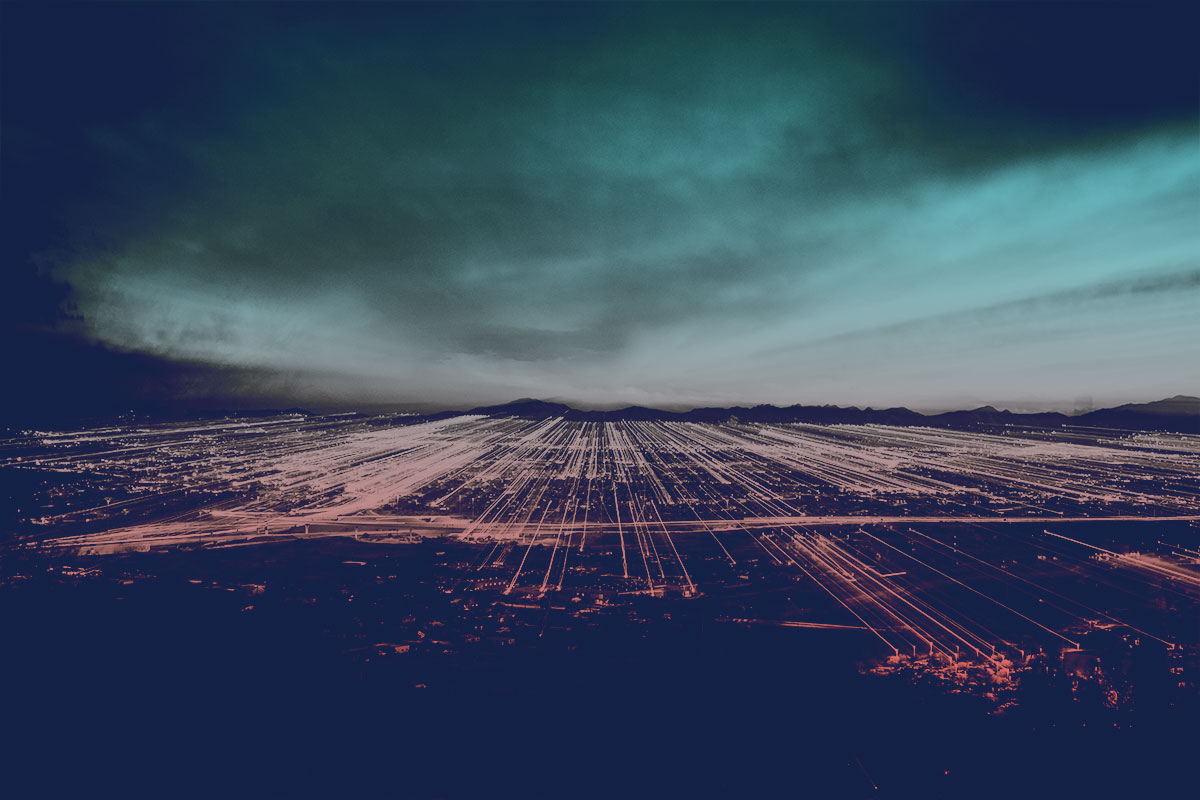 image of city lights representing the power grid