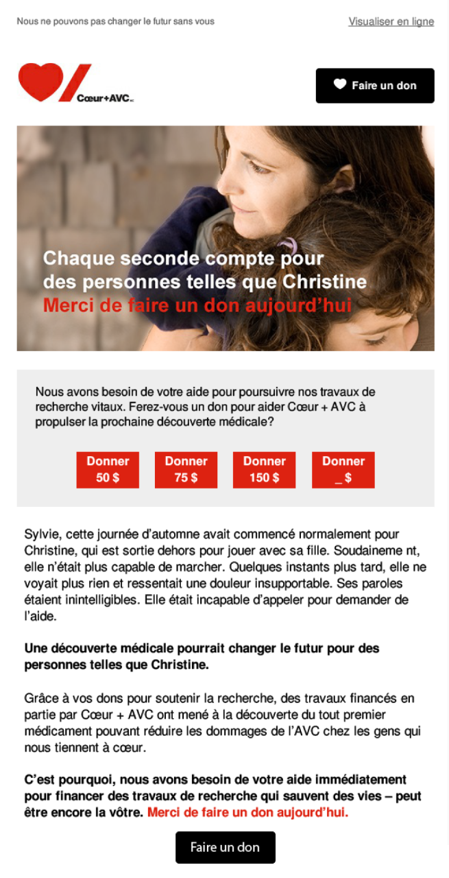 Courriel de référence réorganisé