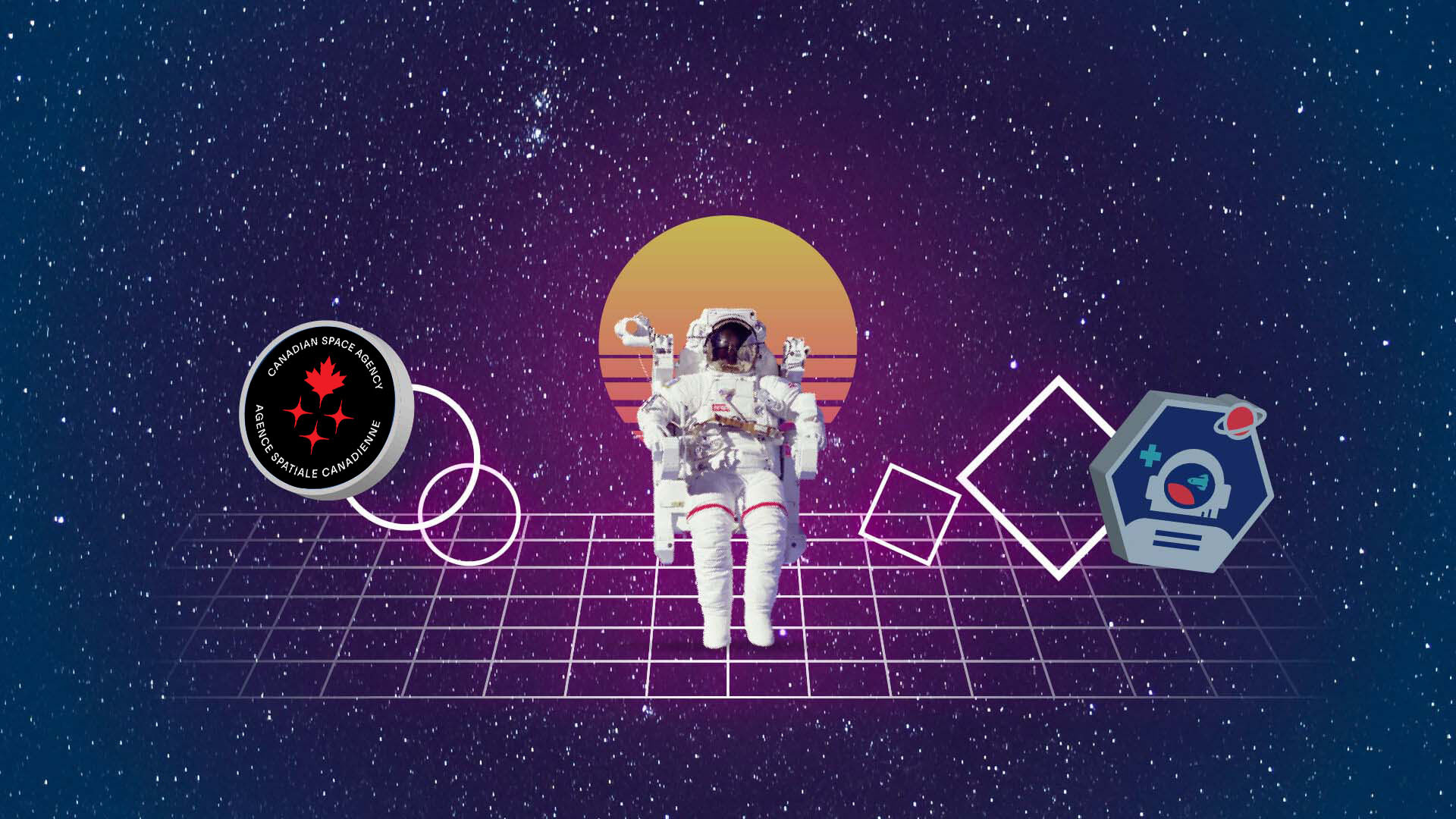 Astronaut floating in outer space 