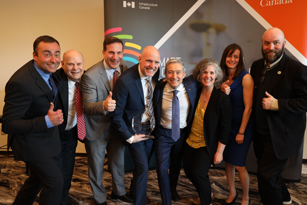 Energize Bridgewater team celebrating their win with Minister Champagne 