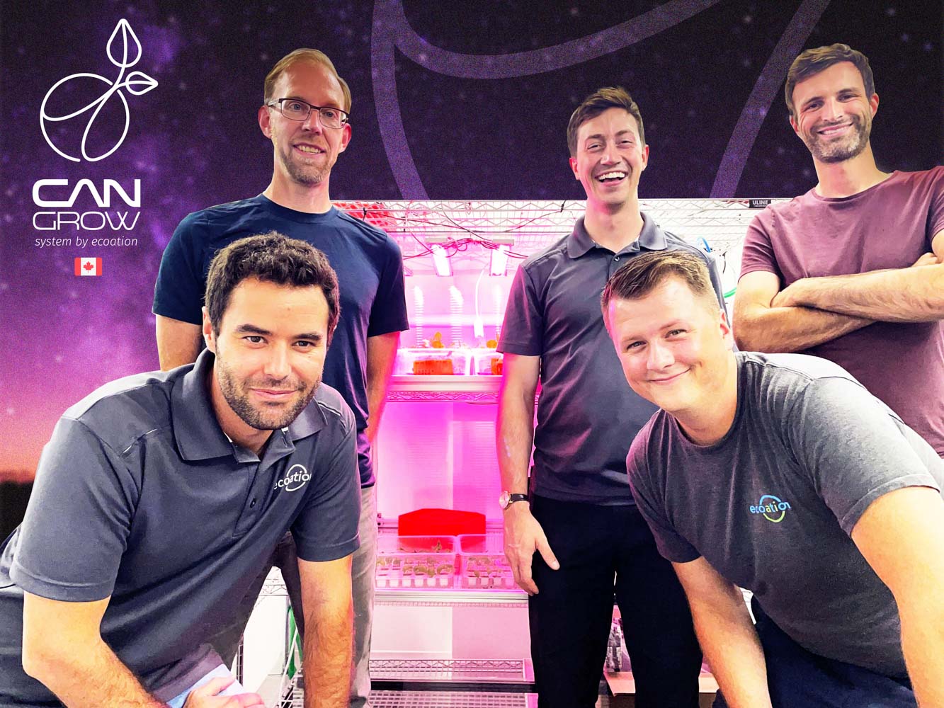 The Ecoaction team responsible for CANGrow, an indoor food production system it hopes can help produce fresh food in challenging climates, and even outer space. (Ecoaction Innovative Solutions Inc.) 