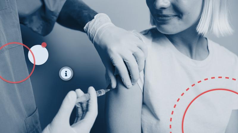 Close-up of someone getting vaccinated 