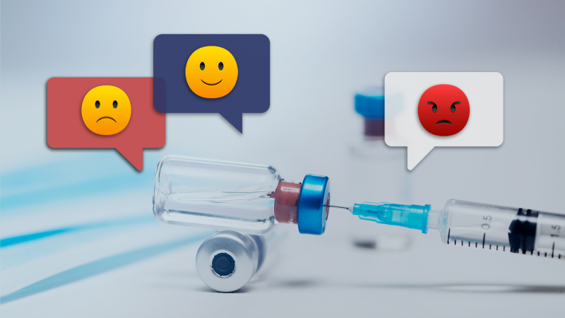Emojis displaying different emotions about vaccines 