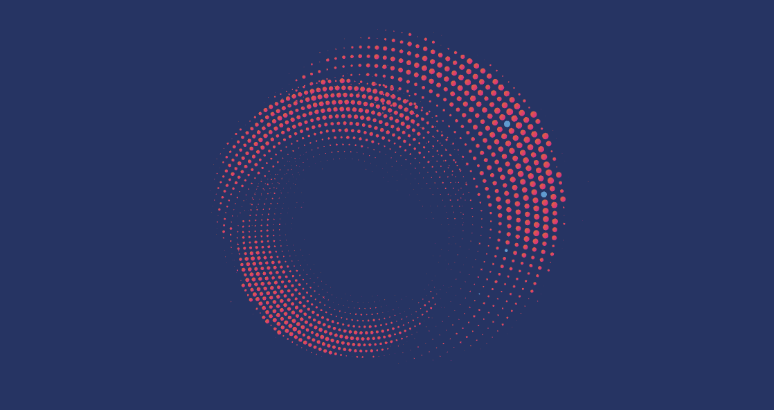 pink circle on blue background 