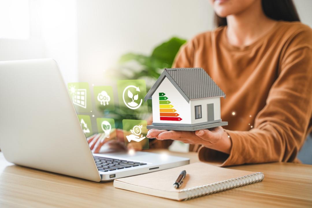 Model home displaying energy label 
