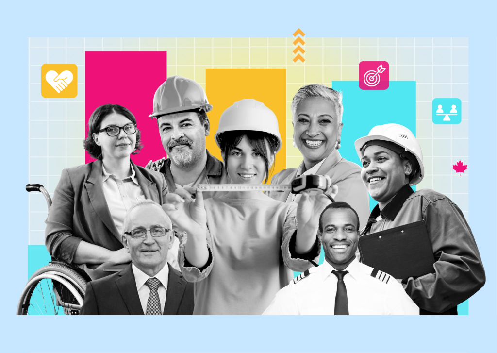 Diverse group of professionals wearing various uniforms. 