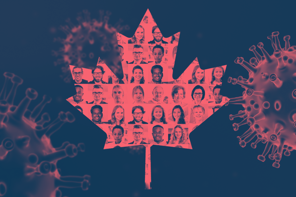 maple leaf with faces inside 