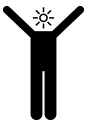 a person with arms raised