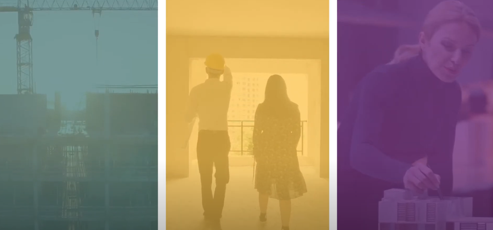 Building, architect, person with housing model 