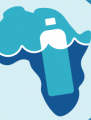 Le continent africain avec une bouteille d'eau en plastique 